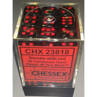 Chessex : Translucent - Smoke/Red 36D6 | Boutique FDB