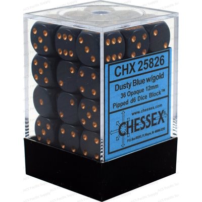 Chessex : Opaque - 36D6 - Dusty Blue & Copper | Boutique FDB