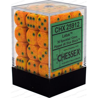 Chessex: Speckled 36D6 Lotus 12mm | Boutique FDB