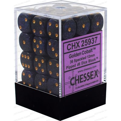 Chessex : Speckled 36D6 - Golden Cobalt | Boutique FDB