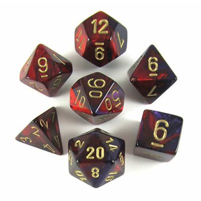 Gemini: 7Pc Purple-Red / Gold | Boutique FDB