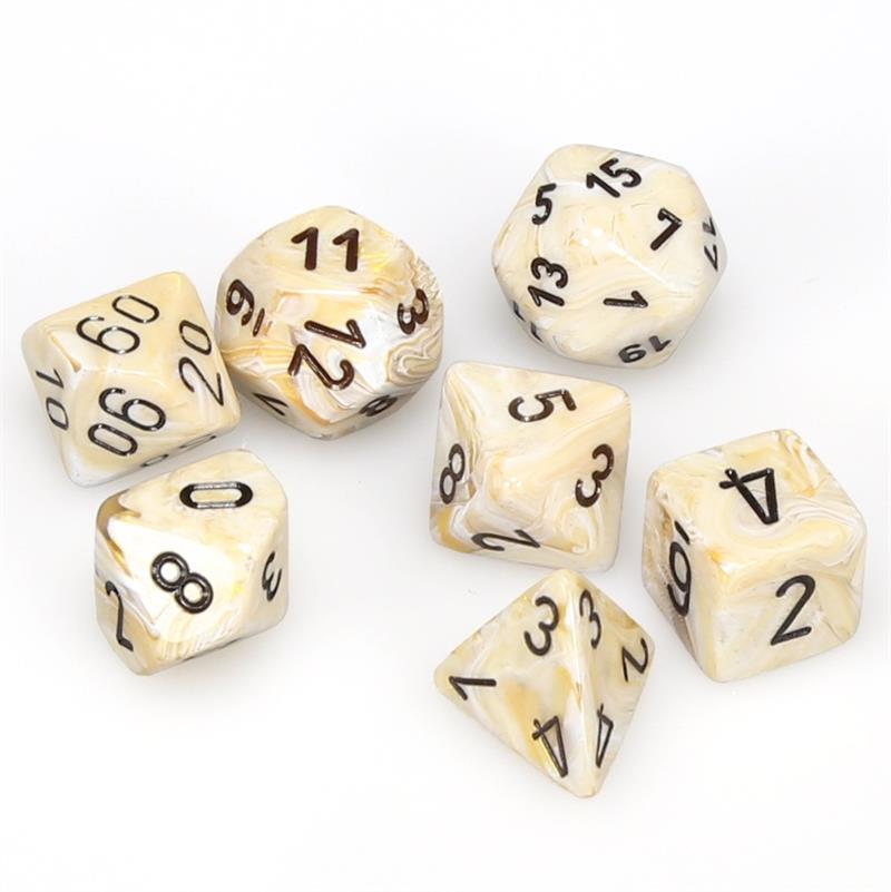 MARBLE 7-DIE SET IVORY/BLACK | Boutique FDB