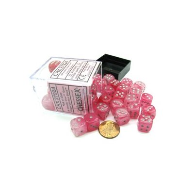 Chessex Ghostly Glow: 36D6 Pink / Silver | Boutique FDB