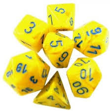 CHX27432 Vortex yellow/blue polyhedral 7-die set | Boutique FDB
