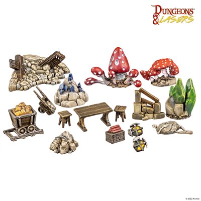 Dungeons & Lasers: Half-Height Walls : Dwarven Mine Props | Boutique FDB