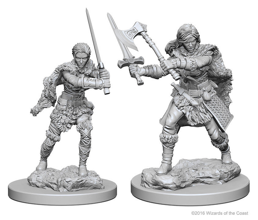 Dungeons & Dragons : Unpainted Miniatures - Wave 1 - Human Female Barbarian | Boutique FDB