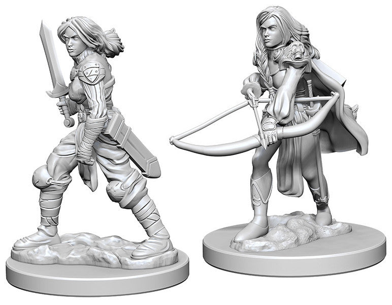 Pathfinder Deep Cuts Unpainted Miniatures: Human Female Fighter | Boutique FDB
