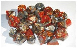 Gemini 7 Dice ORANGE-STEEL/GOLD | Boutique FDB