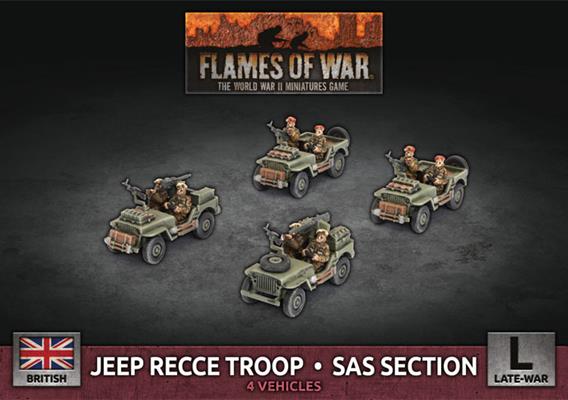 Flames of War: Jeep Recce Troop/SAS Section (4x Plastic) - Late War | Boutique FDB