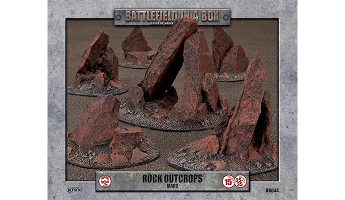 Battlefield in a Box : Essentials - Rock Outcrops (x6) - Mars | Boutique FDB
