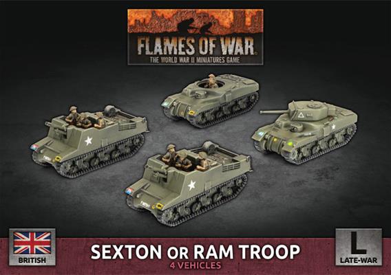 Flames of War: Sexton or Ram Troop (4x Plastic) - Late War | Boutique FDB