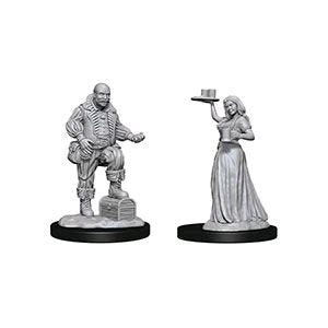 Pathfinder Deep Cuts Unpainted Miniatures: Merchants (Serving Girl / Merchant) | Boutique FDB