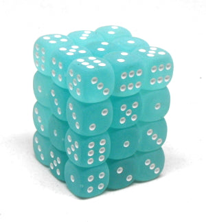 Brique de 36 d6 12mm givré turquoise avec points blancs | Boutique FDB