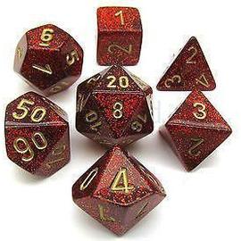 Chessex Glitter: 7Pc Ruby / Gold | Boutique FDB