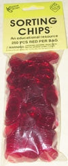 Sac de 250 jetons en plastique transparent - rouge KG04297 | Boutique FDB