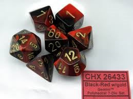 GEMINI 7-DIE SET BLACK-RED/GOLD | Boutique FDB