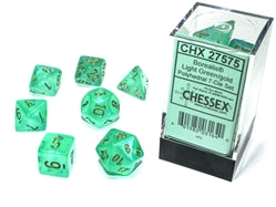Chessex (27575): Borealis 7-Die Light Green/Gold with Luminary | Boutique FDB