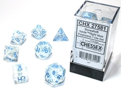 Chessex (27581): Borealis 7-Die Icicle/Light Blue with Luminary | Boutique FDB