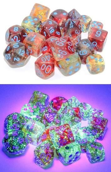 Chessex (27559): Polyhedral 7-Die Set: Nebula: Primary/Blue Luminary | Boutique FDB