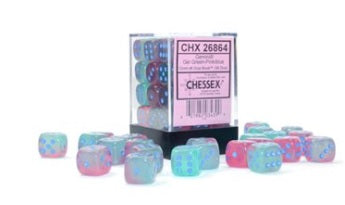 Chessex -  Gemini Gel Green-Pink/Blue 36D6 | Boutique FDB