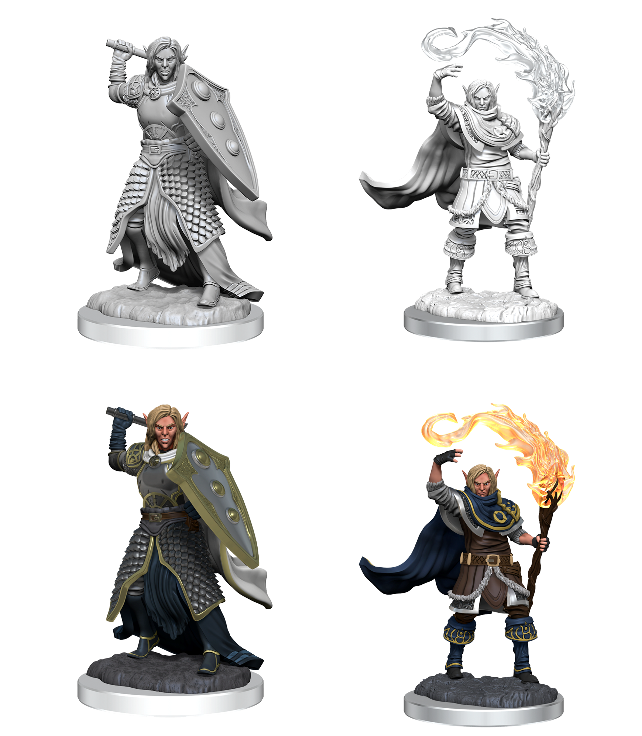 Dungeons & Dragons : Unpainted Miniatures - Wave 16 - Elf Cleric | Boutique FDB