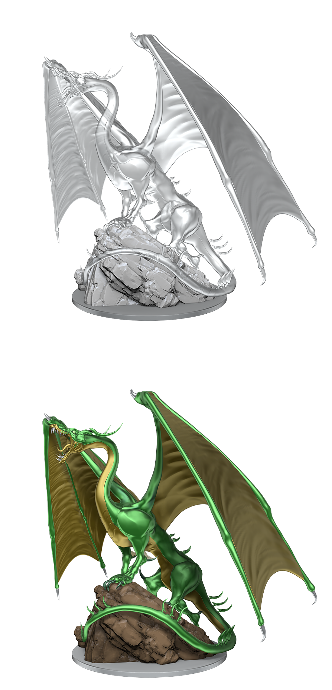 Dungeons and Dragons : Unpainted Miniatures - Wave 17 - Young Emerald Dragon | Boutique FDB