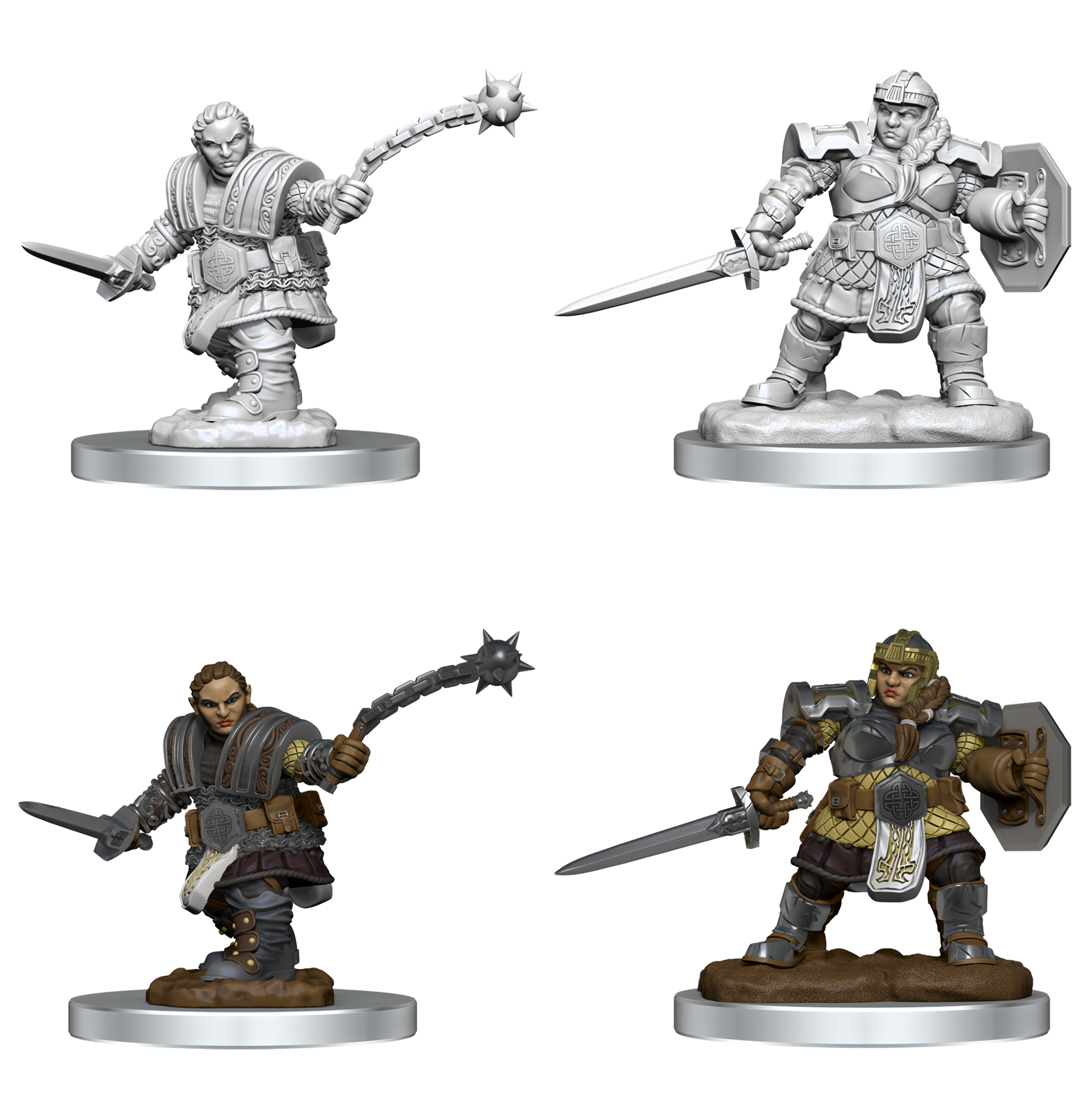 Dungeons & Dragons : Unpainted Miniatures - Wave 16 - Dwarf Fighter Female | Boutique FDB