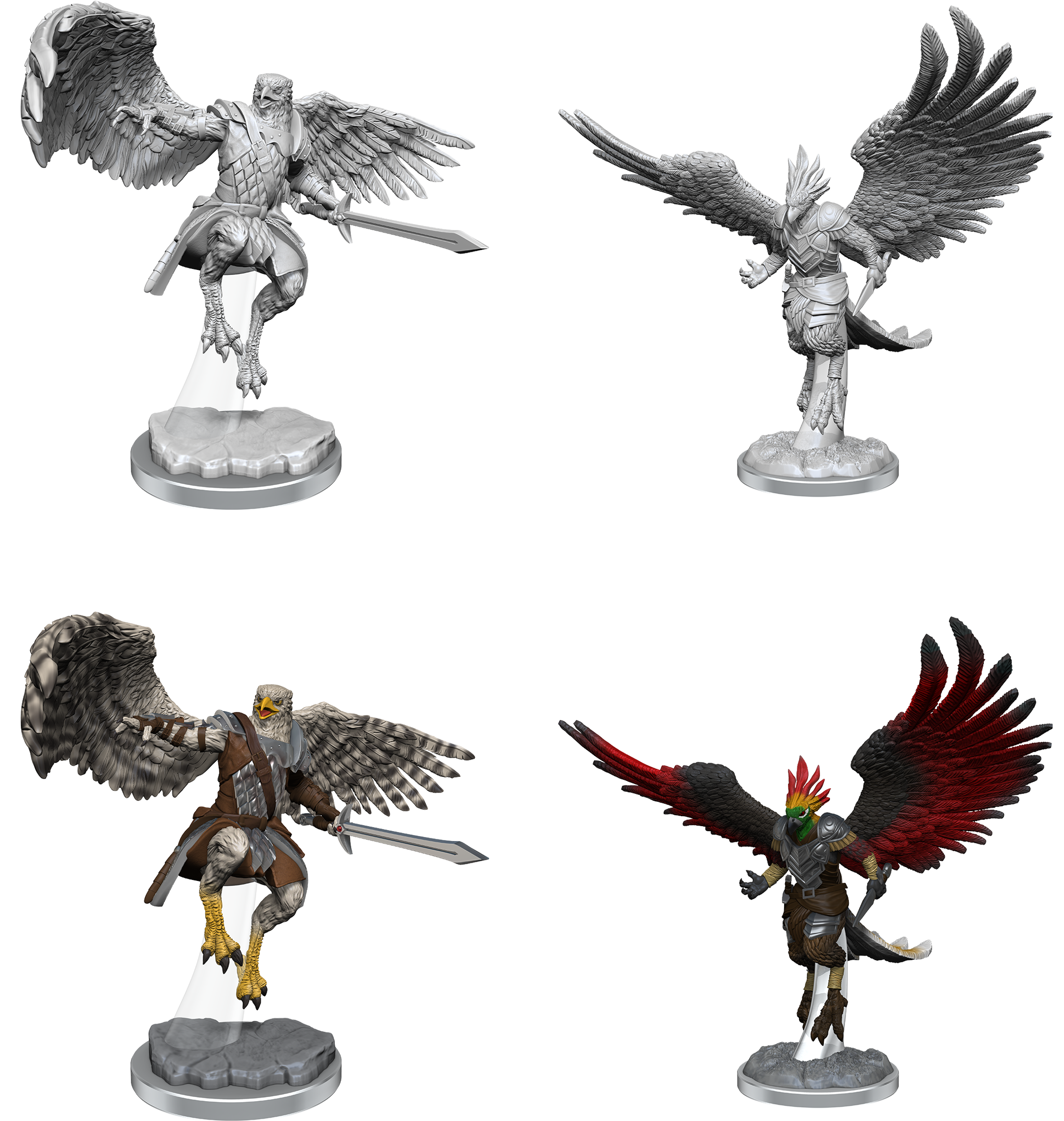 Dungeons & Dragons : Unpainted Miniatures - Wave 18 - Aarakocra Paladins | Boutique FDB