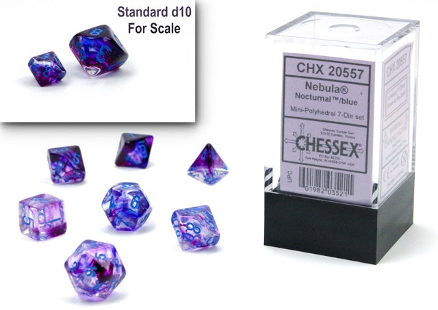 NEBULA MINI-POLYHEDRAL 7-DIE SET NOCT/BL LUMINARY | Boutique FDB