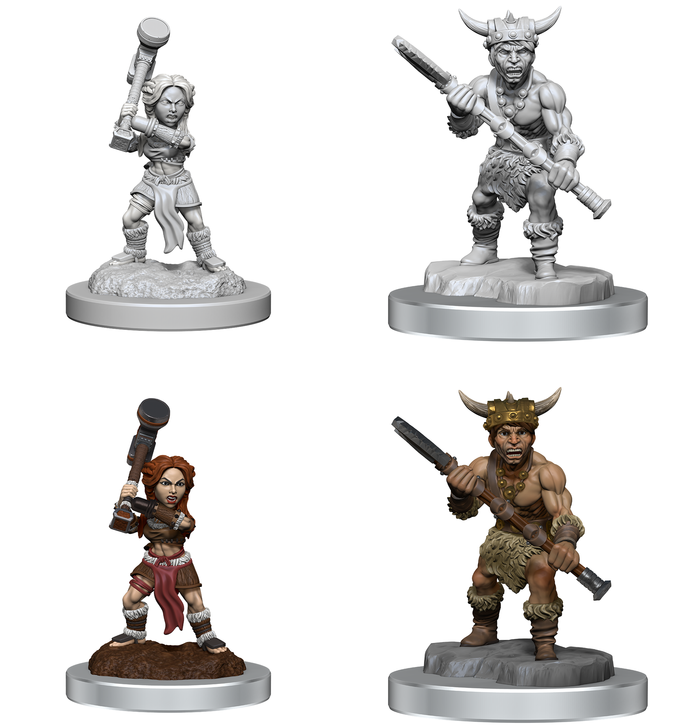 Dungeons and Dragons : Unpainted Miniatures - Wave 18 - Halfling Barbarians | Boutique FDB