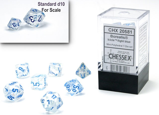 BOREALIS MINI-POLYHEDRAL 7-DIE SET LT BLUE LUMINAR | Boutique FDB