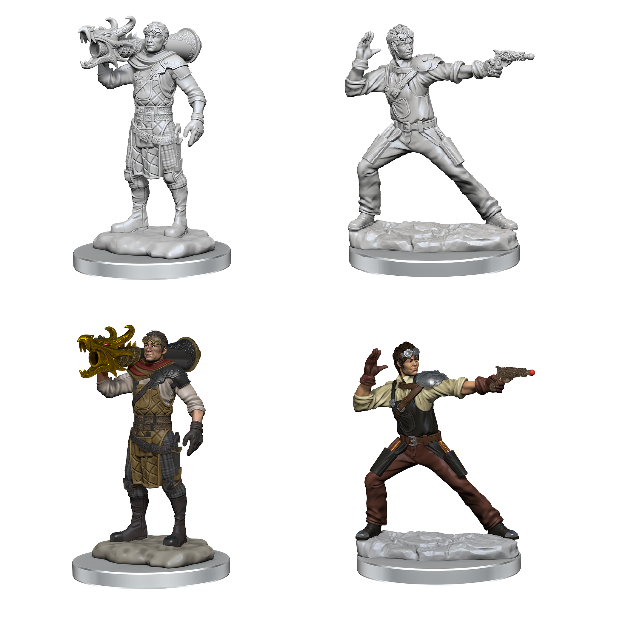 Dungeons & Dragons : Unpainted Miniatures - Wave 19 - Human Artificer & Human Apprentice | Boutique FDB