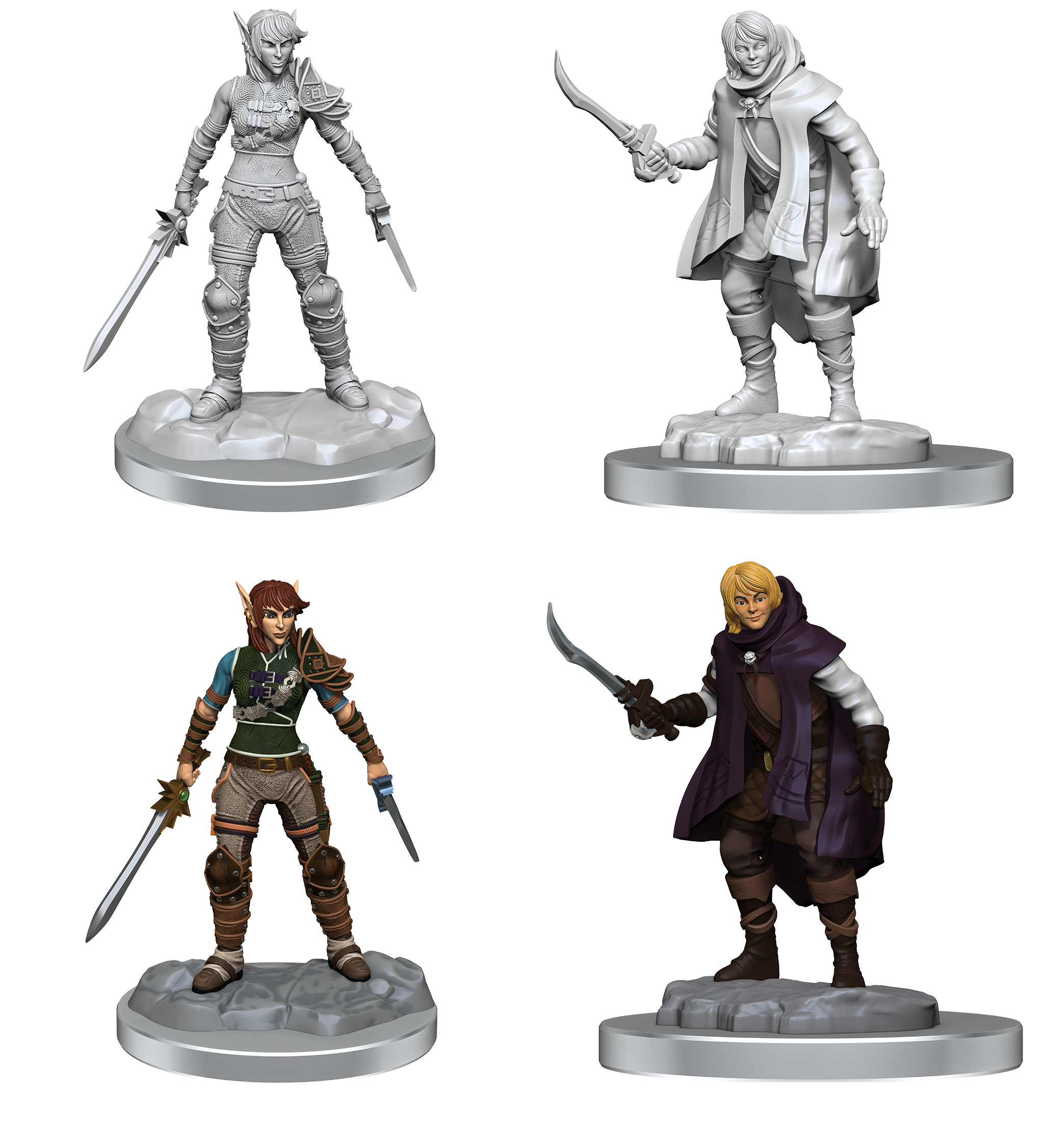 DND UNPAINTED MINIS: WV19 - Elf Rogue and Half-Elf Rogue | Boutique FDB