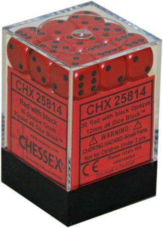Chessex -  Opaque Red/Black 36D6 | Boutique FDB