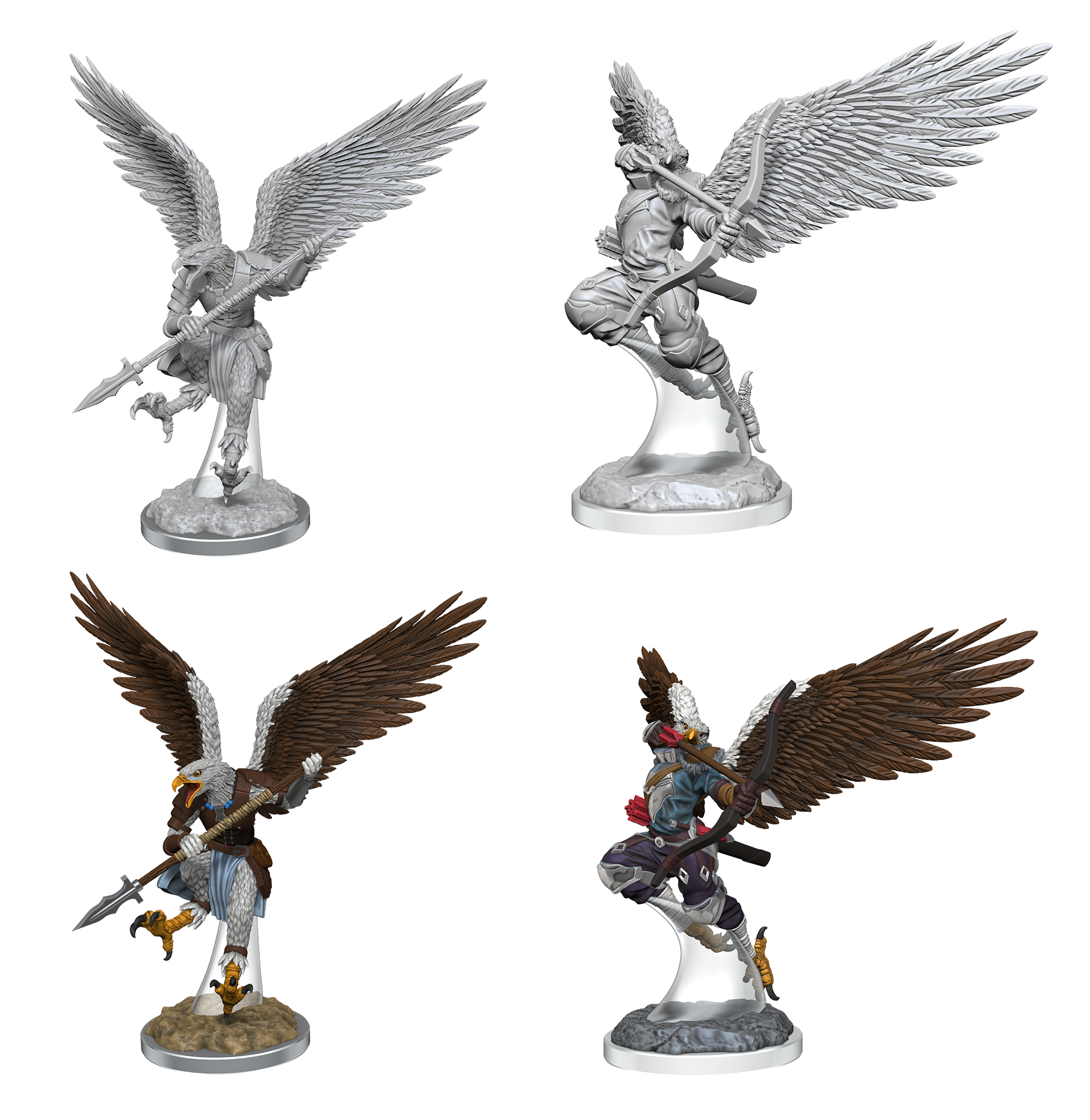 Dungeons & Dragons : Unpainted Miniatures - Wave 17 - Aarakocra Fighters | Boutique FDB