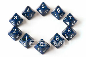 Set of 10 Chessex D10 Dice - Speckled Stealth | Boutique FDB